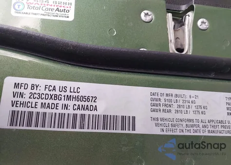 2021 Dodge Charger Sxt Rwd z USA, uszkodzony, nr VIN 2C3CDXBG1MH605672